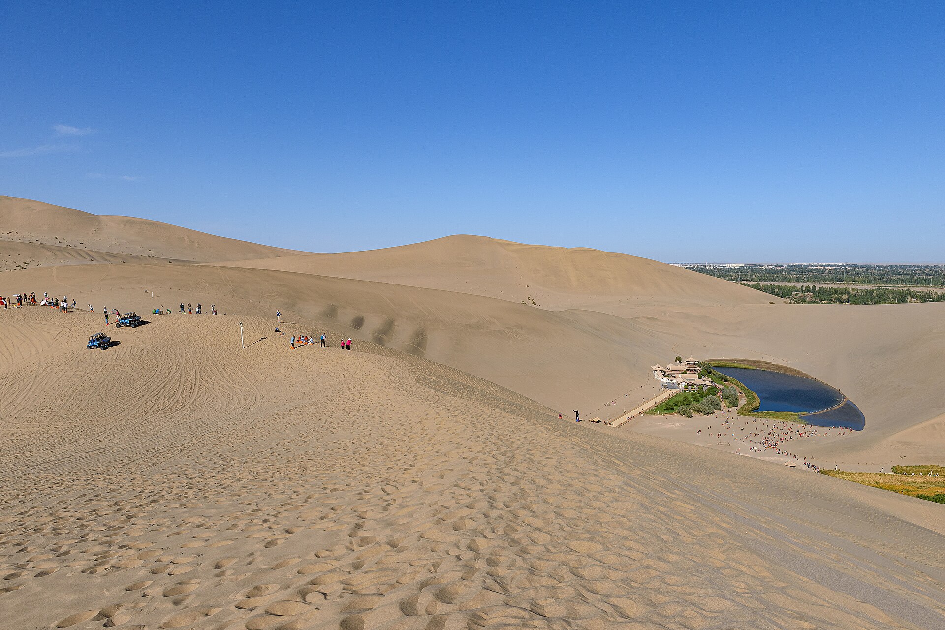 Crescent Lake among the Singing Sand Dunes in Dunhuang
